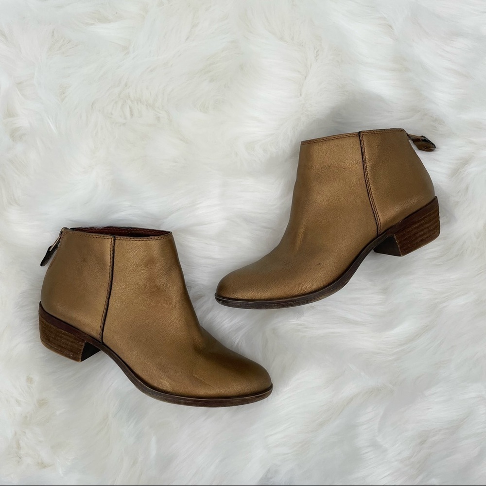 Lucky Brand Gold Belvva Ankle Boots - Picture 1 of 12